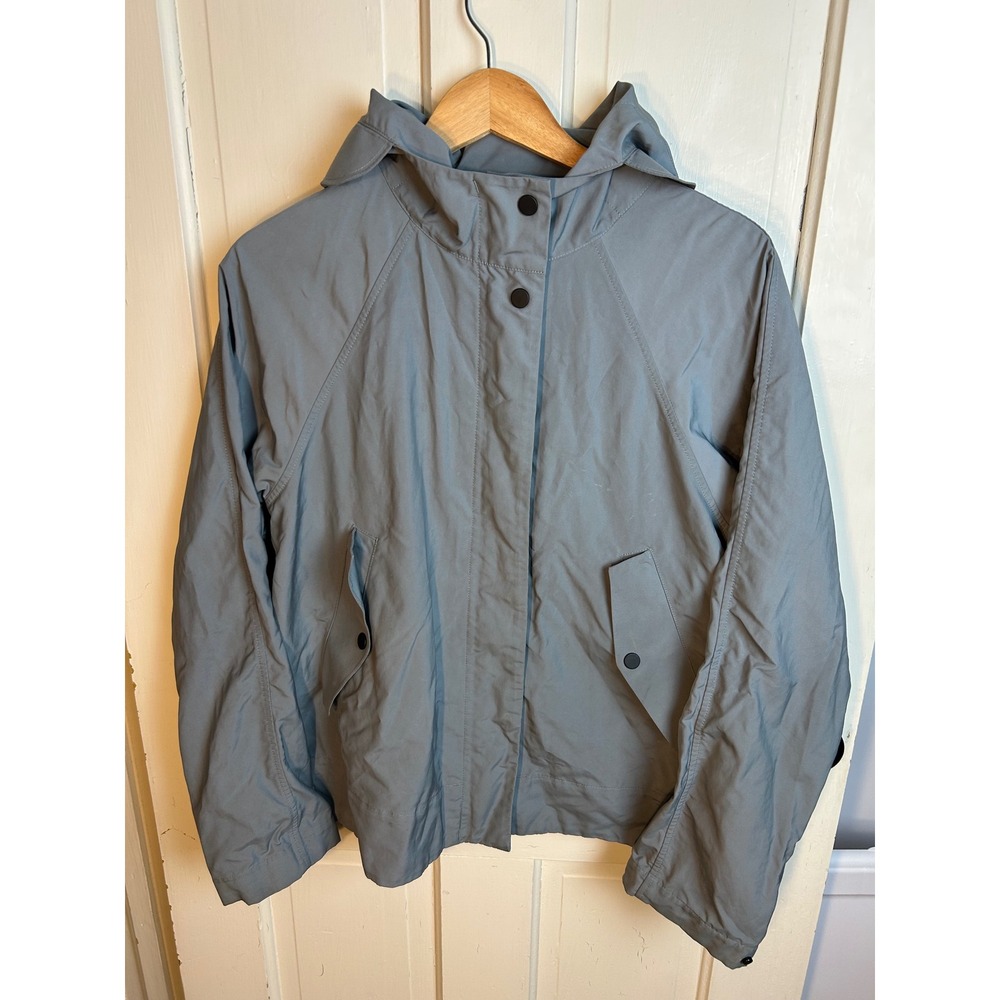 Everlane The City Anorak Gray Hooded Cropped Rain Jacket Coat Size M - Picture 2 of 5